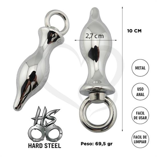 Plug anal metalico con aro extractor Small